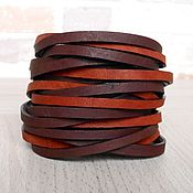 Украшения handmade. Livemaster - original item Brown Leather Braided Bracelet, Wide Leather Bangle. Handmade.