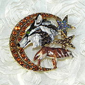 Винтаж handmade. Livemaster - original item Brooch-pendant Wolves,Kirks Folly,USA,pendant,stylish decoration,gift. Handmade.