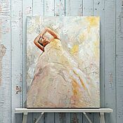 Картины и панно handmade. Livemaster - original item Girl, oil painting on canvas, bedroom painting, portrait. Handmade.
