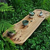 Для дома и интерьера handmade. Livemaster - original item Shepherd of elm with plum Wooden tray for tea ceremony. Handmade.