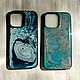 Чехол для Iphone 14 Pro Max из эпоксидной смолы. Чехол. O.L.S'you Leather crafts. Интернет-магазин Ярмарка Мастеров.  Фото №2
