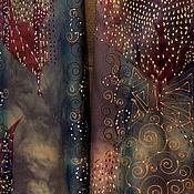 Палантин шелковый Батик палантин с ручной росписью