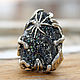 925 Sterling Silver Ring with Untreated Flint and Spider IV0104, Rings, Yerevan,  Фото №1