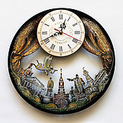 Для дома и интерьера ручной работы. Ярмарка Мастеров - ручная работа Reloj ciudad montículo, regalo reloj de pared de madera. Handmade.