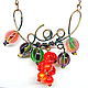 Necklace Sweet berry lampwork, Necklace, St. Petersburg,  Фото №1
