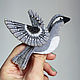 Brooch 'Grey Bird', original gift, Brooches, Ust-Ilimsk,  Фото №1