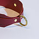 Red leather choker with ring, BDSM leather collar. Collar. goldbergatelier. My Livemaster. Фото №4