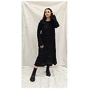 Одежда handmade. Livemaster - original item Dresses: Black Lace Wool dress. Handmade.
