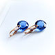Earrings with blue Swiss Topaz in 18K rose gold. Earrings. Solanda. Online shopping on My Livemaster.  Фото №2