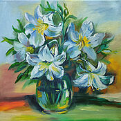 Картины и панно handmade. Livemaster - original item Painting lily flowers 