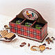 Короб для чайных пакетиков "Шотландский петух", Houses, Moscow,  Фото №1