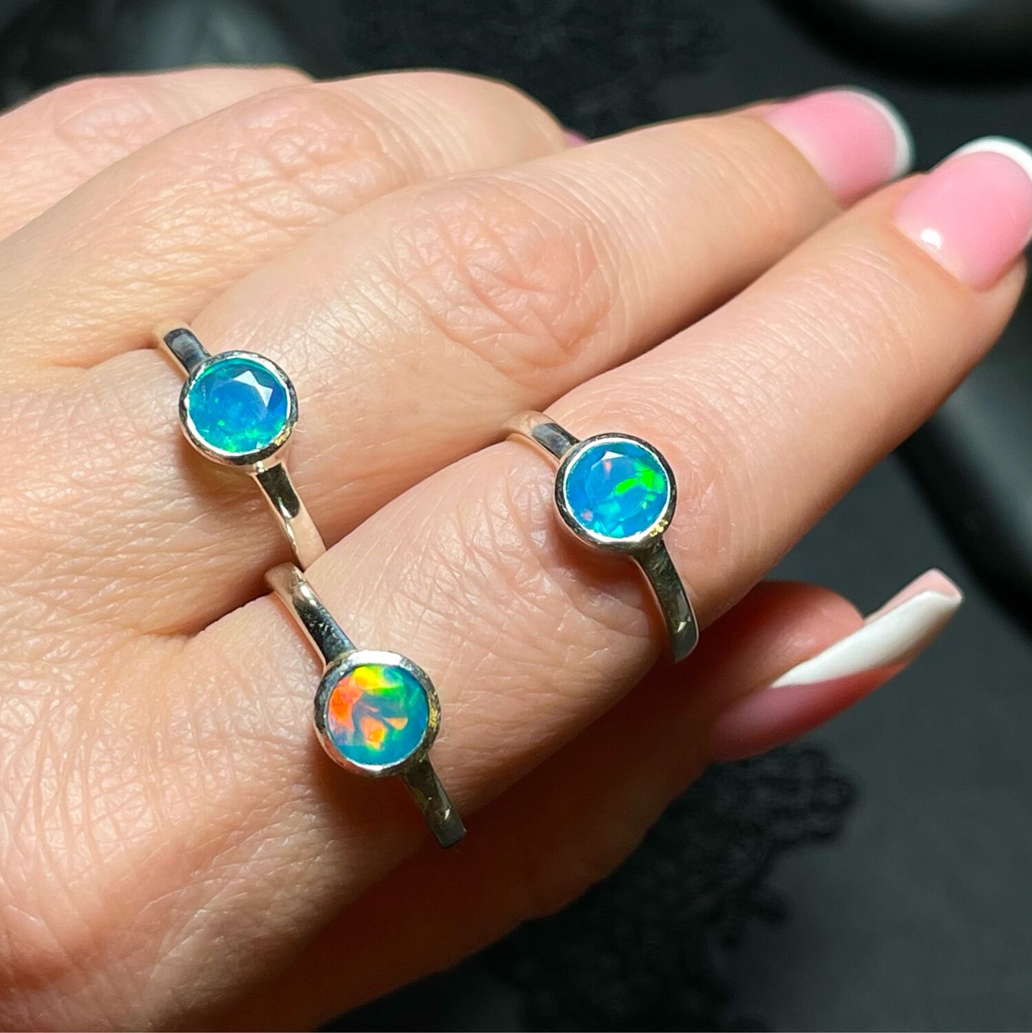 Кольца с голубым Опалом Параиба в интернет-магазине Ярмарка Мастеров по ...