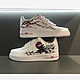 Кроссовки белые, кастом кроссовок Nike Air Force,япония,ручная роспись. Кроссовки. Olgavolgoart. Роспись одежды и обуви. Кастом. Ярмарка Мастеров.  Фото №14