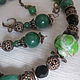 Колье  Бохо Lampwork Нефрит Черный агат Керамика. Чокер. РимлЯна - дыхание природы.. Ярмарка Мастеров.  Фото №5