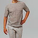 Order 100% linen. Men's jumper ' Relief tracks'. Exclusive linen jersey from Elena. Livemaster. . Mens jumpers Фото №3