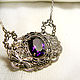 Колье "Violet", посеребренная латунь, фианит. Колье. Лика - IVA  victorian style. Ярмарка Мастеров.  Фото №5