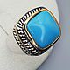 Order Silver ring with turquoise 12h12 mm. yakitoriya. Livemaster. . Rings Фото №3