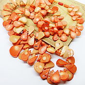Работы для детей, handmade. Livemaster - original item Long beads Salmon coral 108 cm. Handmade.