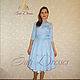 Платье-миди голубое ажурное. Платья. Sati Dresses (satidresses). Интернет-магазин Ярмарка Мастеров.  Фото №2