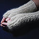 Order Women's knitted fingerless gloves Figure on the glass. Warm Yarn. Livemaster. . Mitts Фото №3