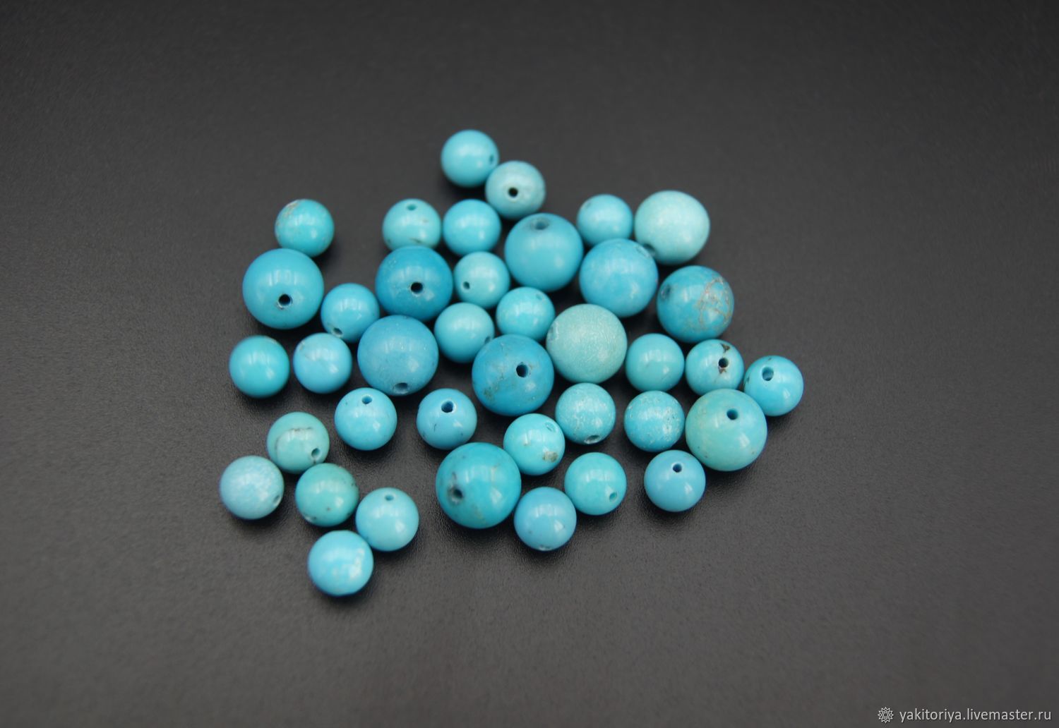 Turquoise Natural beads ball 8 mm, Beads1, Moscow,  Фото №1
