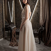 Одежда handmade. Livemaster - original item Maxi dress with embroidery and lace. Handmade.