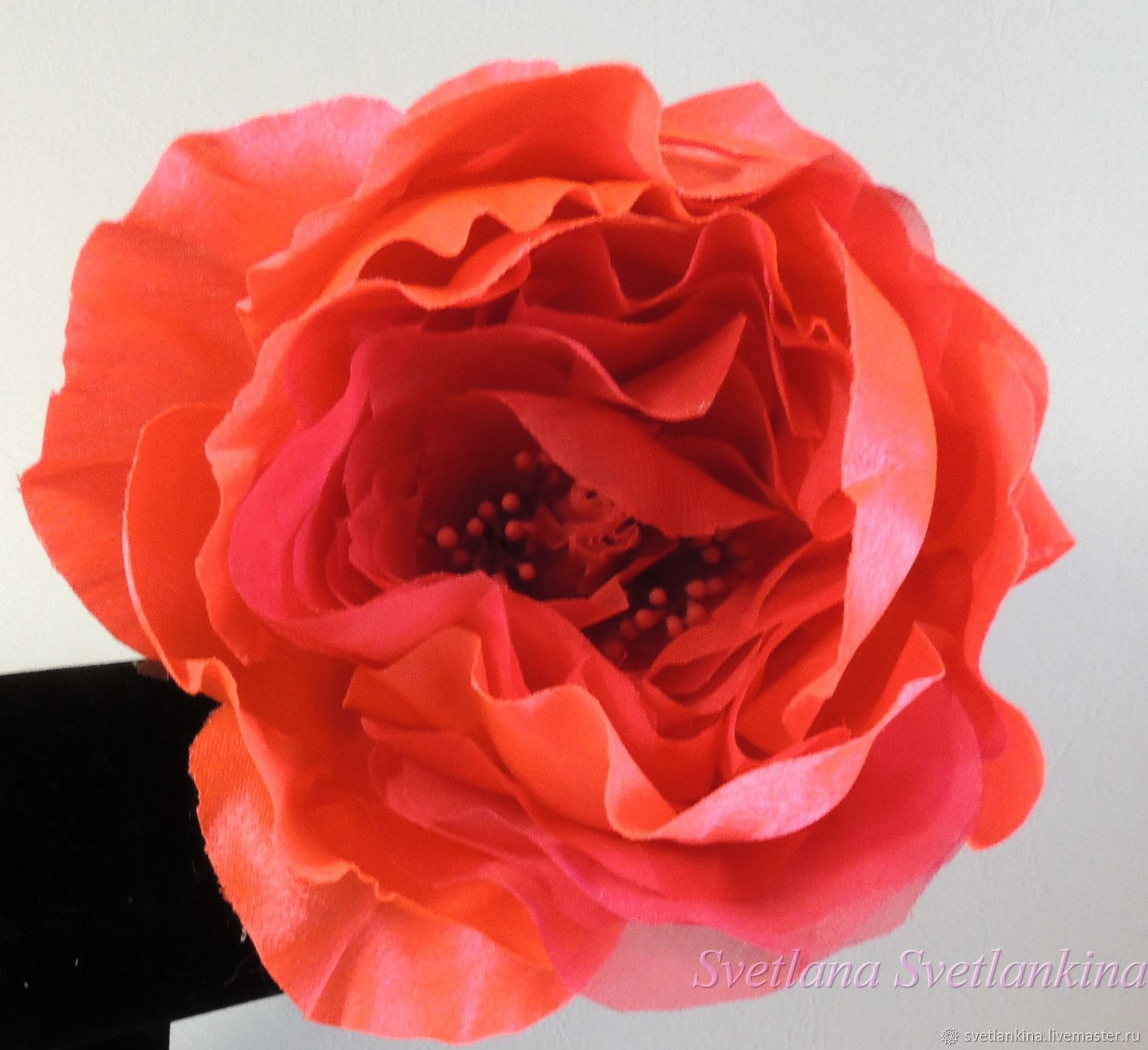 Scarlet rose. Flower Clip No. №7
