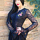 Elegant guipure dress with hand-embroidered 'Evening rose'. Dresses. KVITKA. Online shopping on My Livemaster.  Фото №2