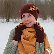 Аксессуары handmade. Livemaster - original item Hat, mittens and scarf 