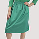 Order Green cotton skirt with elastic band. Yana Levashova Fashion. Livemaster. . Skirts Фото №3