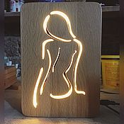 Для дома и интерьера handmade. Livemaster - original item Night woman light  lamp, wooden night lamp. Handmade.