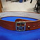 Men high quality brass star buckle Genuine leather belt. Straps. Saddlery and blacksmith's yard. My Livemaster. Фото №4