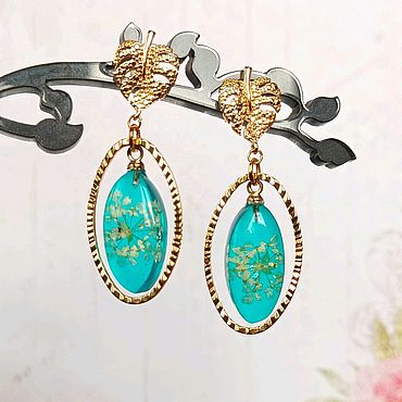 Серьги из серии Морская волна (с цветами). . Украшения ручной работы - Ярмарка Мастеров Украшения ручной работы. Ярмарка Мастеров - ручная работа Серьги из серии Морская волна (с цветами). Handmade.