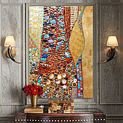 Картины и панно handmade. Livemaster - original item Abstract painting of semiprecious stones. Klimt painting mosaic. Handmade.