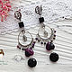 Asymmetric earrings 'Evening' fluorite black purple. Earrings. Nefrit_biju. Online shopping on My Livemaster.  Фото №2