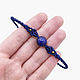 Lapis lazuli Bracelet blue Brown Natural Stone thin Bracelet. Braided bracelet. Macrame jewelry - gnezdo_kukushki. Online shopping on My Livemaster.  Фото №2