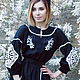 Exclusive black dress with embroidery 'Blossoming Magnolia', Dresses, Vinnitsa,  Фото №1