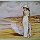 Painting with a girl Walking by the sea 40*50 cm. Pictures. Ermolaeva Olesya. My Livemaster. Фото №5