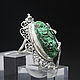 Lizard ring with malachite in 925 silver AN0020. Rings. Sunny Silver. My Livemaster. Фото №5