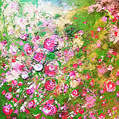 Картины и панно handmade. Livemaster - original item Large interior painting abstraction Rose Bush. Handmade.