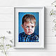  Портрет ребенка по фото на заказ, Картины, Краснодар,  Фото №1