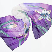 Аксессуары handmade. Livemaster - original item Silk purple stole 