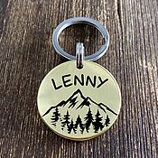 Addressee medallion with mountains for LEO the dog
