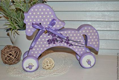 Игрушки животные, ручной работы. Ярмарка Мастеров - ручная работа. Купить лошадка на колесиках -