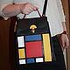 Рюкзак женский кожаный черный Мондриан красный желтый синий. Рюкзаки. Авторские кожаные сумки из Италии. Интернет-магазин Ярмарка Мастеров.  Фото №2