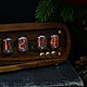 Lamp clock 'American walnut Lauro Preto' on IN-12 lamps. Tube clock. Tube-time (tube-time). My Livemaster. Фото №11