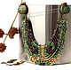 Iguana necklace with ceramic beads and Raku earrings, Necklace, Sarov,  Фото №1
