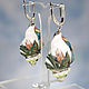 Order Porcelain earrings with an English lock 'Parrots'. KASTdecor. Livemaster. . Earrings Фото №3