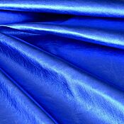 Материалы для творчества handmade. Livemaster - original item Genuine leather Bright blue Metallic 0,5mm. Handmade.