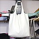 Bag T-shirt leather White Bag String bag Huge Package T-shirt Shopper Bag, Sacks, Moscow,  Фото №1
